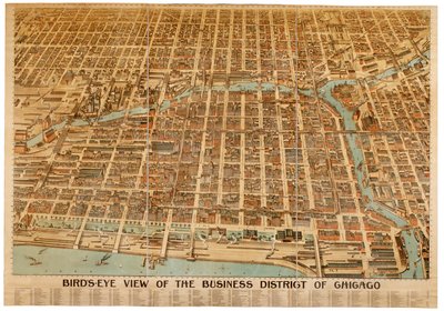Vista aérea del distrito comercial de Chicago, 1898 de American School